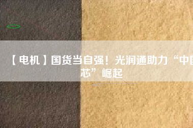 【電機(jī)】國(guó)貨當(dāng)自強(qiáng)！光潤(rùn)通助力“中國(guó)芯”崛起
          