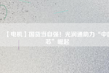 【電機(jī)】國(guó)貨當(dāng)自強(qiáng)！光潤(rùn)通助力“中國(guó)芯”崛起
          