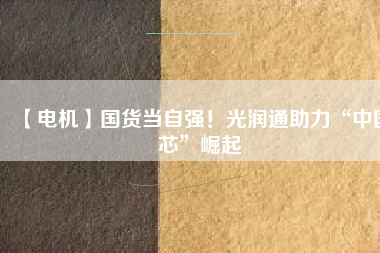 【電機(jī)】國(guó)貨當(dāng)自強(qiáng)！光潤(rùn)通助力“中國(guó)芯”崛起
          