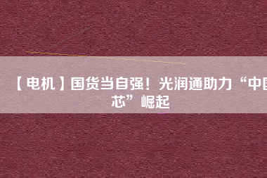 【電機(jī)】國(guó)貨當(dāng)自強(qiáng)！光潤(rùn)通助力“中國(guó)芯”崛起
          