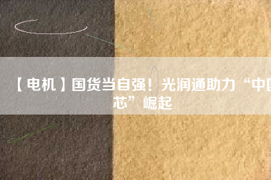 【電機(jī)】國(guó)貨當(dāng)自強(qiáng)！光潤(rùn)通助力“中國(guó)芯”崛起
          