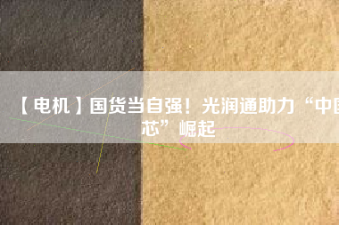【電機(jī)】國(guó)貨當(dāng)自強(qiáng)！光潤(rùn)通助力“中國(guó)芯”崛起
          