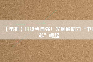 【電機(jī)】國(guó)貨當(dāng)自強(qiáng)！光潤(rùn)通助力“中國(guó)芯”崛起
          