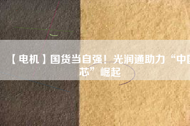 【電機(jī)】國(guó)貨當(dāng)自強(qiáng)！光潤(rùn)通助力“中國(guó)芯”崛起
          