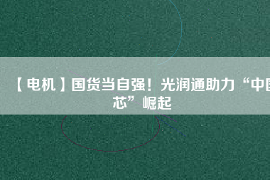 【電機(jī)】國(guó)貨當(dāng)自強(qiáng)！光潤(rùn)通助力“中國(guó)芯”崛起
          