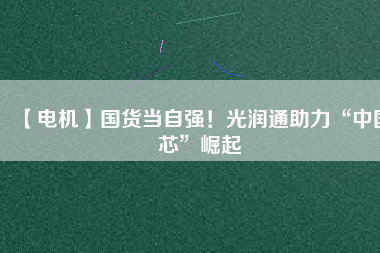 【電機(jī)】國(guó)貨當(dāng)自強(qiáng)！光潤(rùn)通助力“中國(guó)芯”崛起
          
